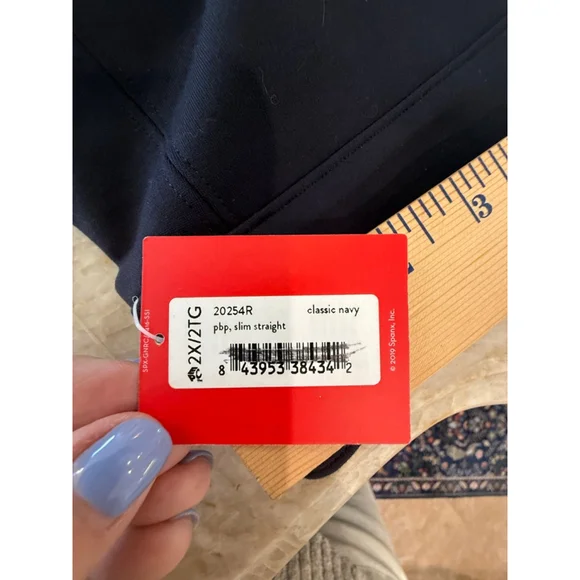 SPANX Straight wide Leg Pants 2X Navy New with tag. Stretchy workwear.